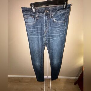 deep wash blue jeans